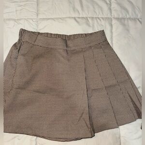 Good Luck Gem Women's Tan Checkered A-Line Skort